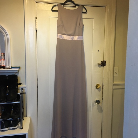 ASOS Sateen Bow Back Maxi Gray Bridesmaid Dress - Picture 5 of 8